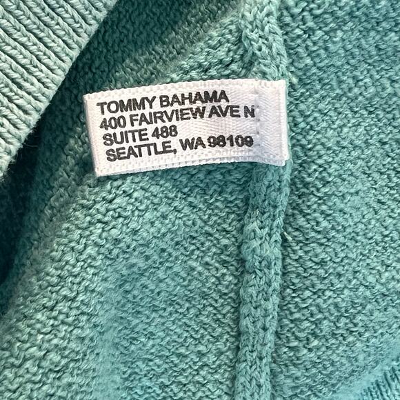 Tommy Bahama Y2K Sweater Mens Medium Green Cotton 90s Pullover Long Sleeve Retro - Picture 11 of 15